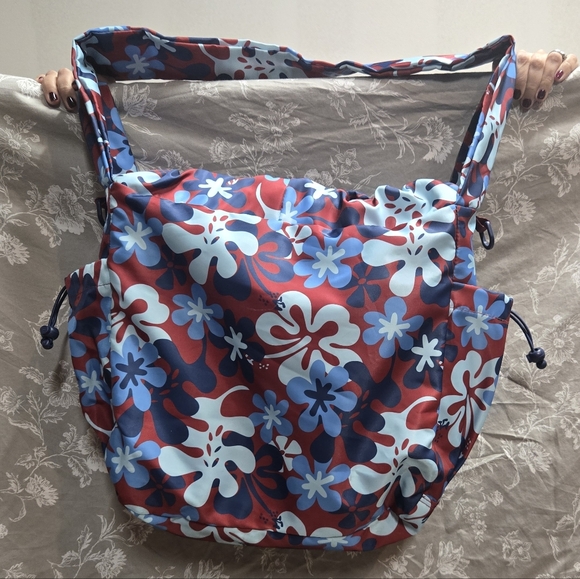 Floral Blue and Red Women's Bag - Picture 2 of 4